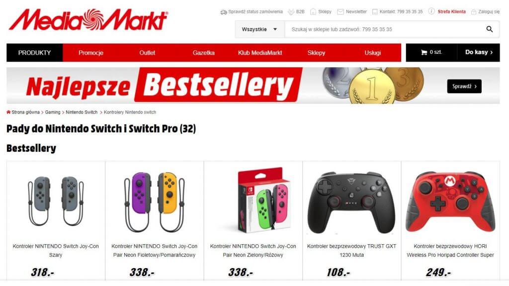 Sklep Media Markt zaktualizował swoje nagłówki o frazę "Switch Pro